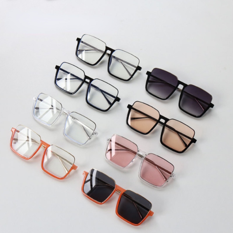 (KIQI-FASHION) COD Kính Mát Nửa Gọng Kim Loại Siêu Nhẹ Chống Tia Uv400 Thời Trang Cho Nữ