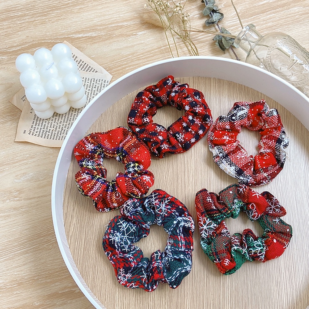 Dây buộc tóc co giãn nhiều màu sắc phong cách giáng sinh thời trang cho nữ