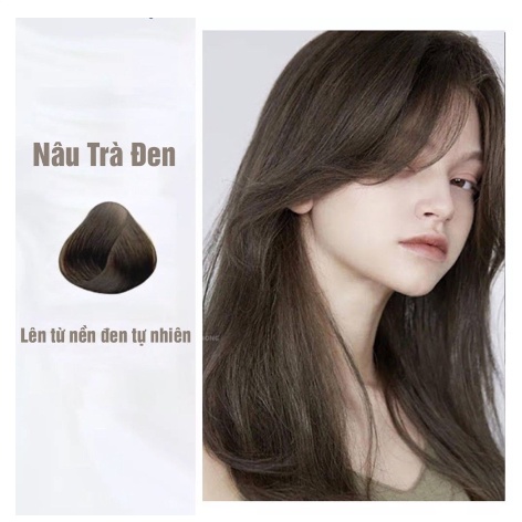 Thuốc Nhuộm Tóc Nâu Trà Đen | Lên Từ Nền Đen Không Cần Tẩy Tặng Oxy Trợ Nhuộm Găng Tay, Mũ Ủ