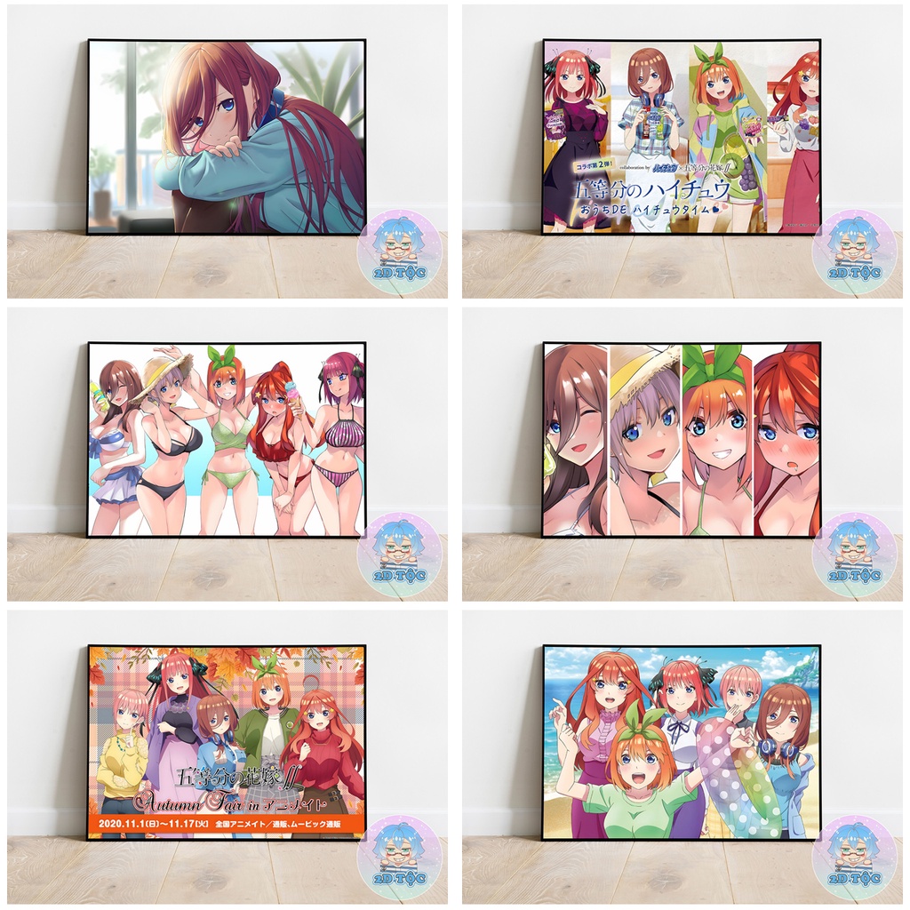TRANH POSTER A3 NAKANO MIKU (10) ANIME MANGA NHÀ CÓ 5 NÀNG DÂU 5-TOUBUN NO HANAYOME GOTOUBUN NO HANAYOME - 2D TỘC SHOP