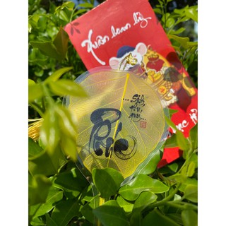 Lá bồ đề in chữ: PHÚC, LỘC, THỌ, TÂM, BÌNH AN, CÁT TƯỜNG, AN KHANG - Món quà may mắn, an lành