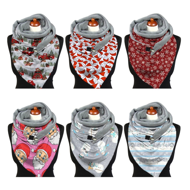 Khăn Choàng Cổ Giữ Ấm Mùa Đông Họa Tiết Giáng Sinh