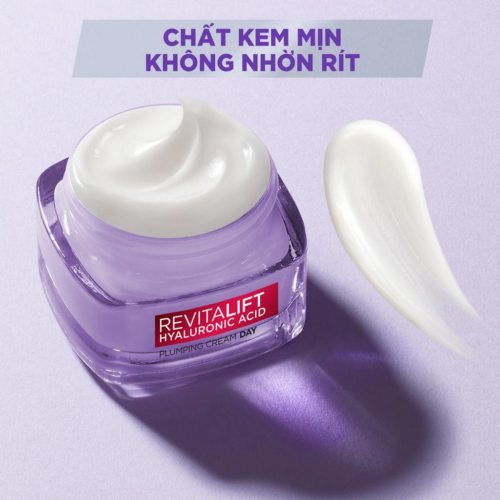 Kem Dưỡng L'Oréal Paris Siêu Cấp Ẩm Căng Mịn Da Revitalift Hyaluronic Acid Plumping Day Cream 50ml