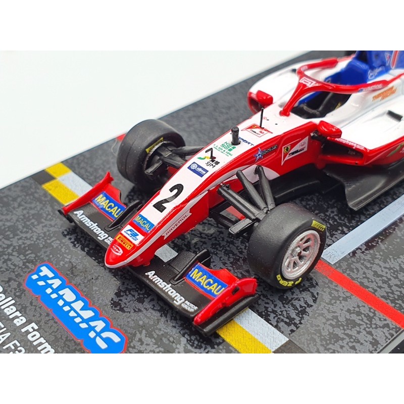 Xe Mô Hình Dallara Formula 3 F3 Macau GP FIA F3 World Cup 2019 Tỉ lệ : 1:64 Hãng sản xuất Tarmac Works ( Màu Trắng Đỏ )