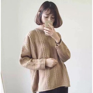 Áo len vặn thừng form rộng