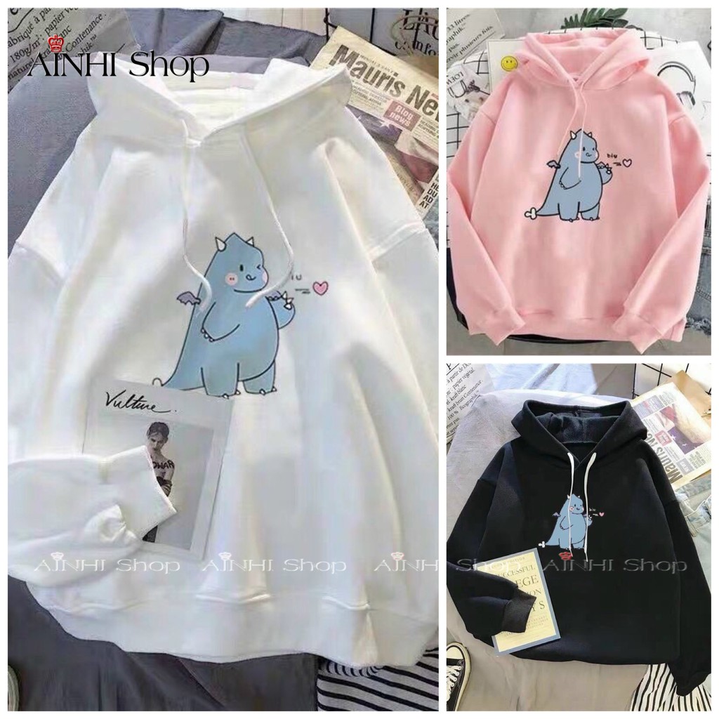 Áo Khoác Nỉ ❤️FREESHIP❤️ Áo Khoác Hoodie Khủng Long Nhí Siêu Dễ Thương