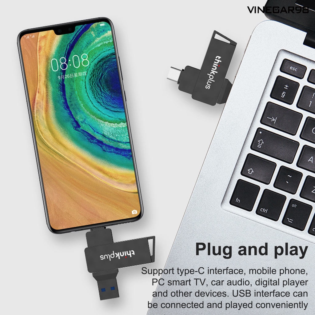 USB hai giao diện USB 3.1 Type C 16G 32G xoay 360 độ VINE MU251 cho điện thoại | BigBuy360 - bigbuy360.vn