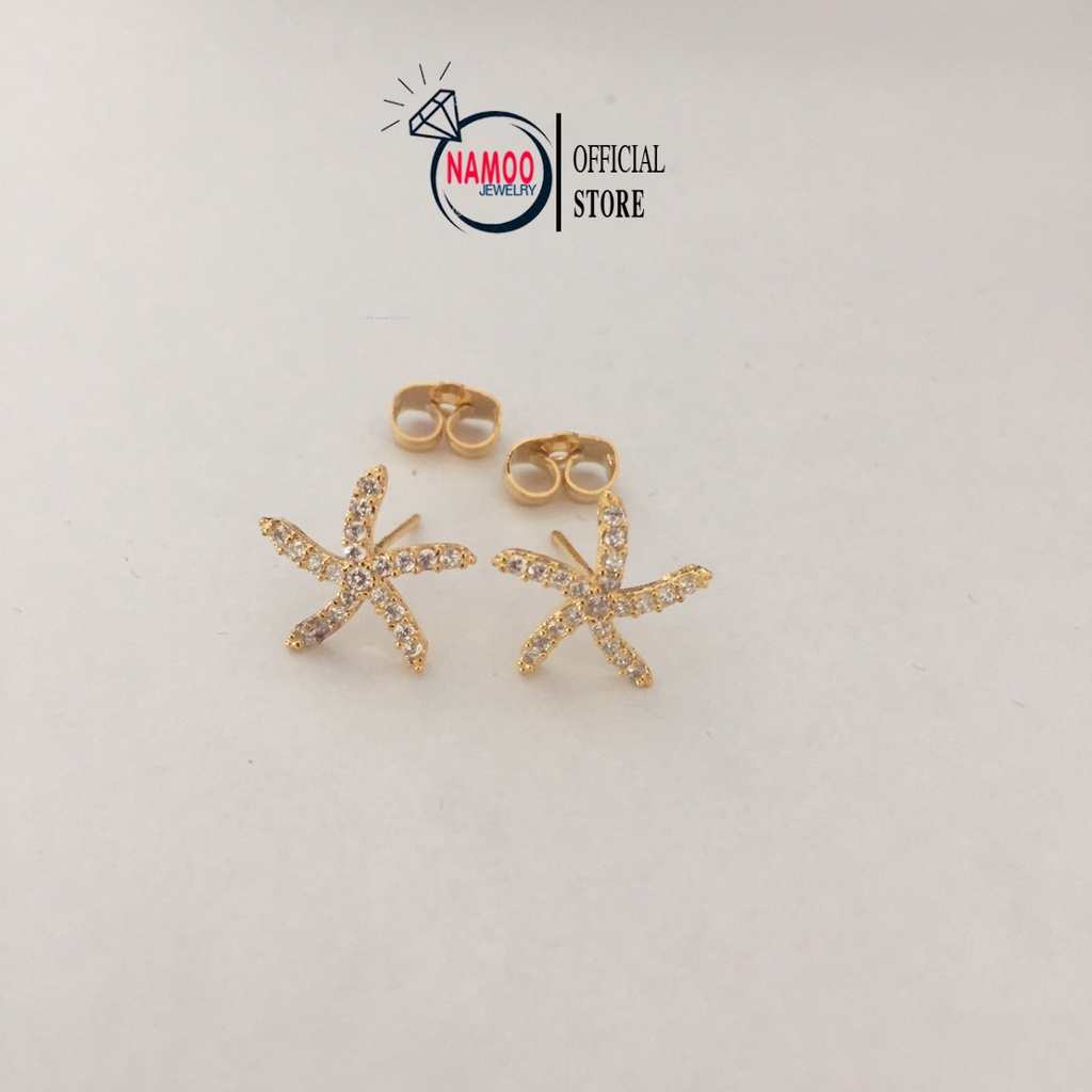 Bông Tai Đính Đá Đeo Sát Tai T364, Khuyên Tai Nụ Đá Namoo Jewelry