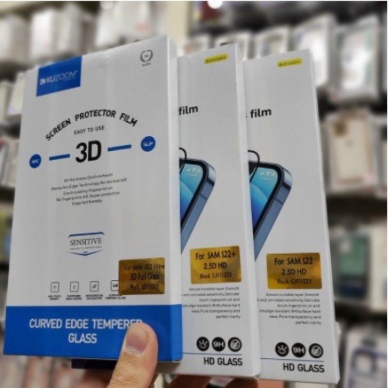 Kính cường lực Kuzoom samsung S23/S23 plus/S23 ultra/ S22 ultra/S22 plus/S22/S21 ultra/S21 pluscảm ứng vân tay siêu mượt