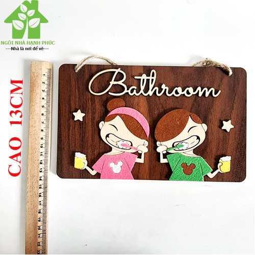 Bảng gỗ decor trang trí treo cửa toilet WC- Mẫu BM_016 SIÊU CUTE