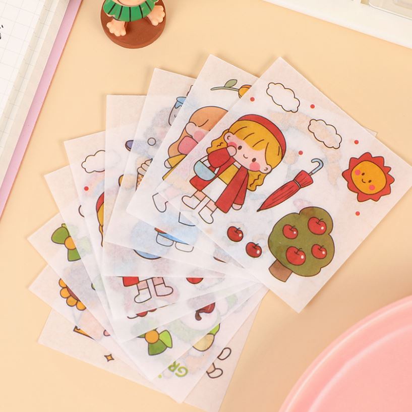 Sticker, Nhãn Dán Trang Trí Sổ Tay, Trang Trí Hộp Bút, Dụng Cụ Học Tập Hoạt Hình Dễ Thương Xinh Xỉu Giá Rẻ