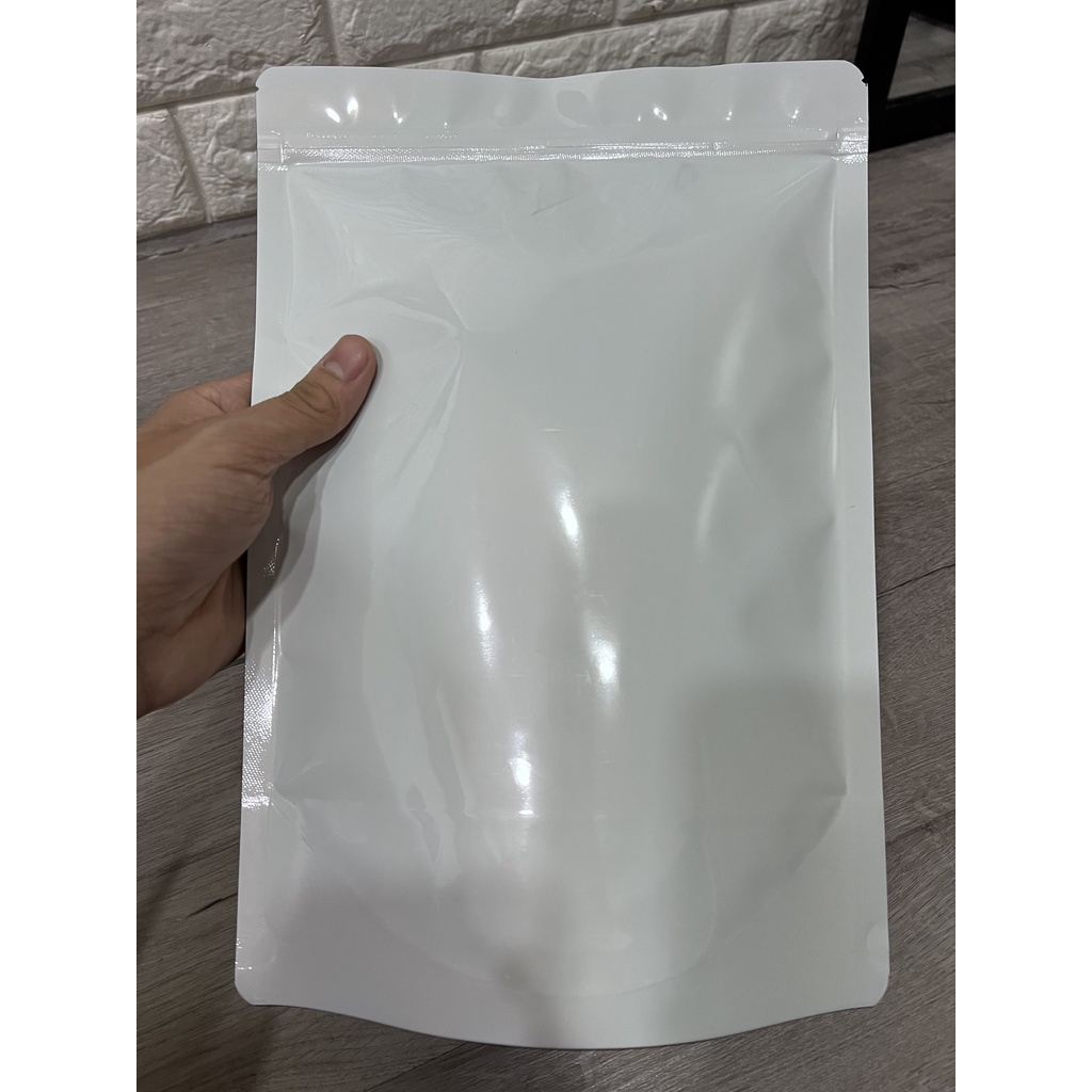Combo 10 túi zip trắng sữa đáy đứng đựng thực phẩm, bột cà phê,hạt