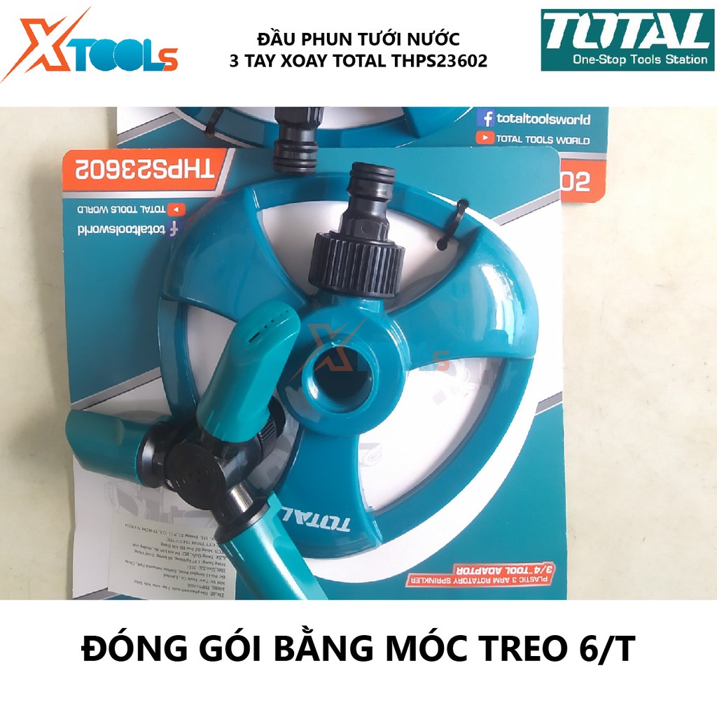 Đầu phun tưới tay xoay TOTAL THPS23602 vòi tưới nước xoay tay Chất liệu nhựa ABS và PP, tưới tự động cho hoa cảnh