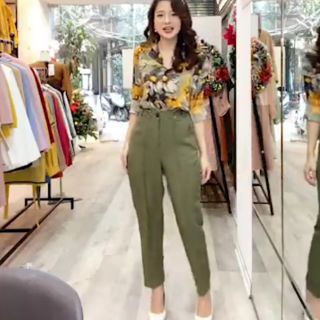 Quần baggy xanh rêu