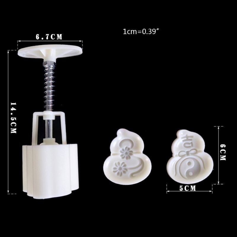 Khuôn trung thu lò xo 2 mặt hồ lô 50g (M219)