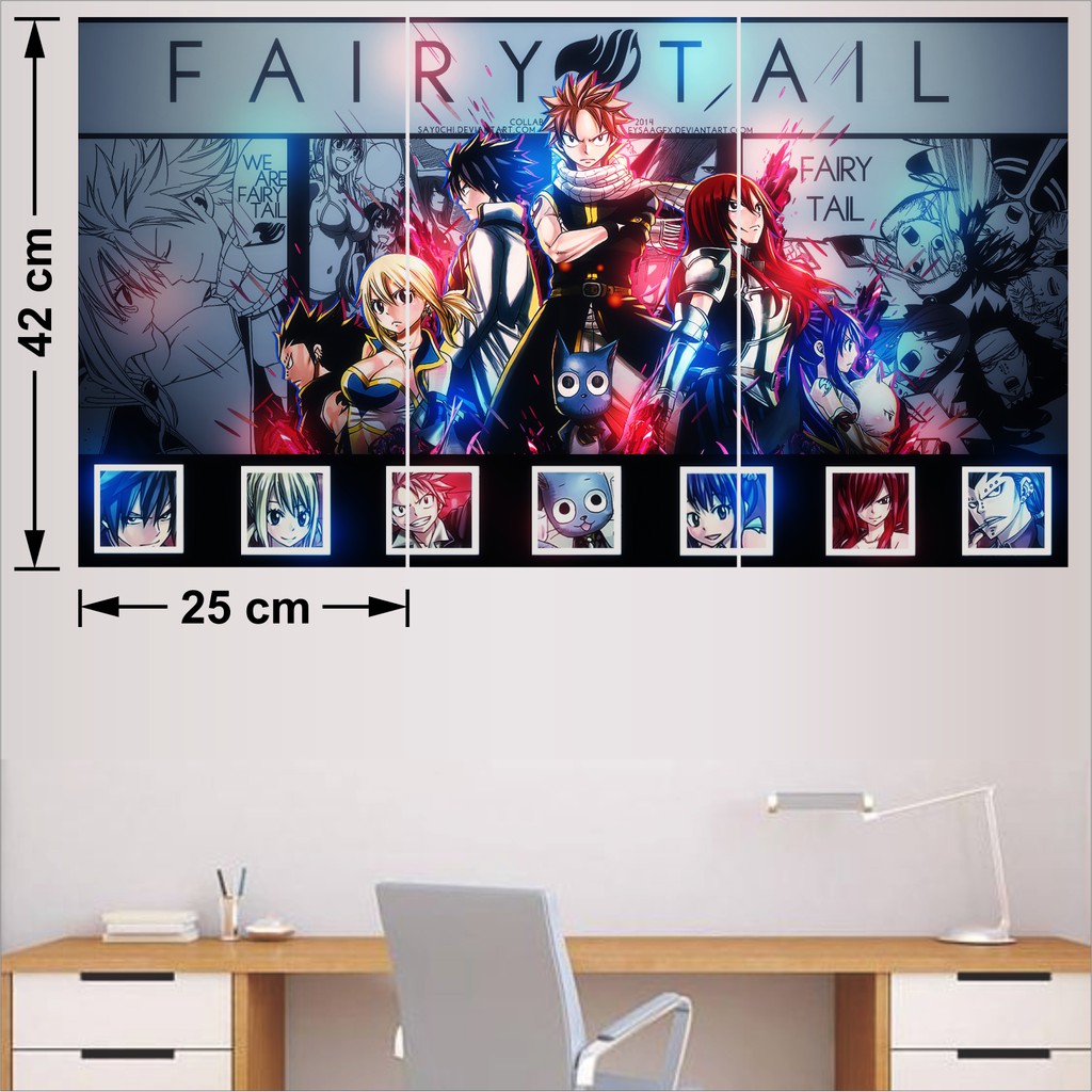 [Mã LIFEHLDEC giảm 10% đơn 99k] Combo 3 Tấm Poster Anime Hội Pháp Sư - Fairy Tail By AnimeX