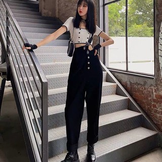 Quần Yếm Denim Cạp Cao Siêu Hách Dáng