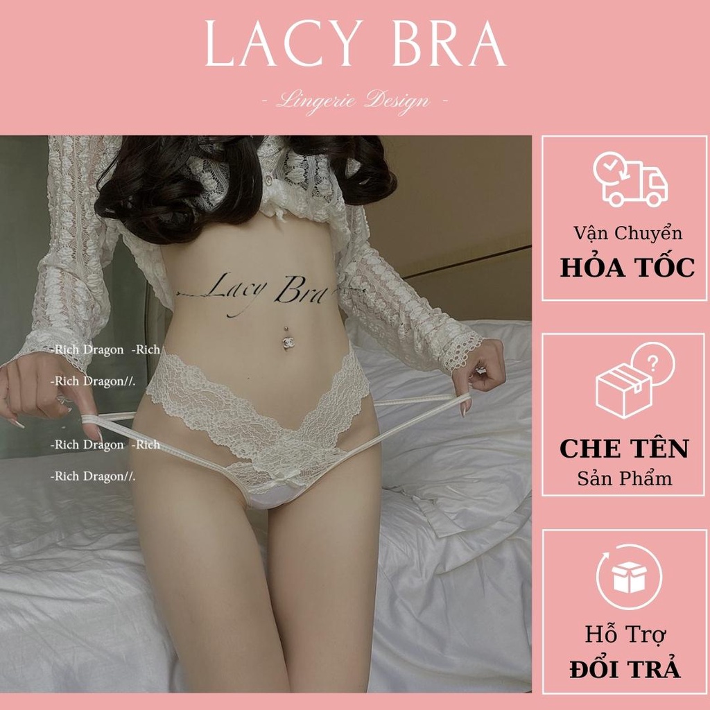 Quần Lót Ren Lọt Khe Cạp Dây Ôm Chéo Hông Sexy Lacy Bra - QL62