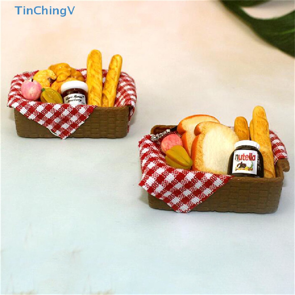 Bộ Giỏ Bánh Mì Đồ Ăn Sáng Cho Nhà Búp Bê 1: 12