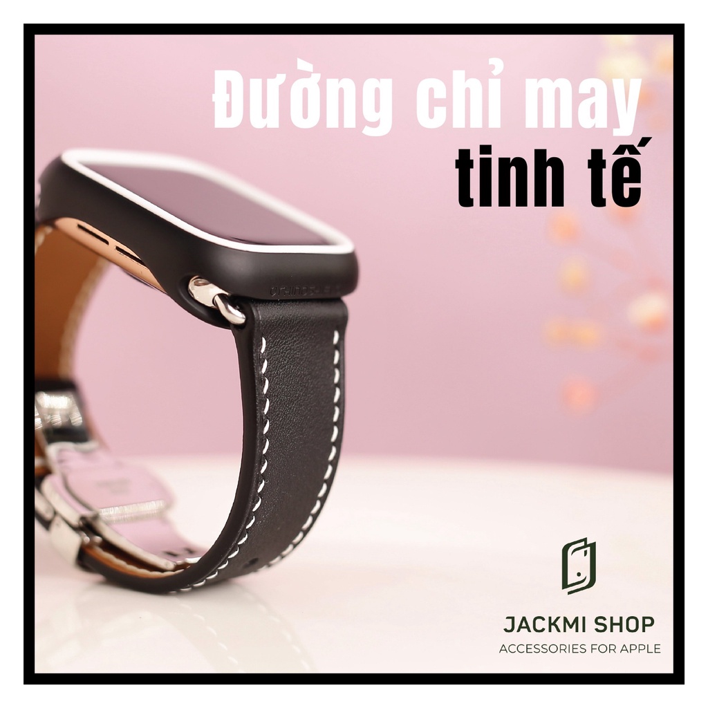 [COMBO 2 MÓN] DÂY DA BÊ SWIFT KHÓA BƯỚM CHO APPLE WATCH + ỐP VIỀN RHINOSHIELD CHO APPLE WATCH (DÂY DA BẢO HÀNH 1 NĂM)