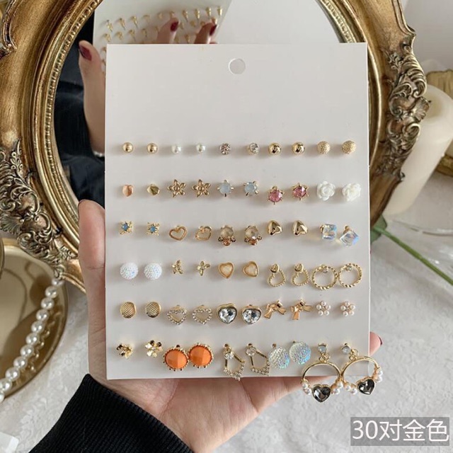 Combo 30 đôi khuyên tai xinh