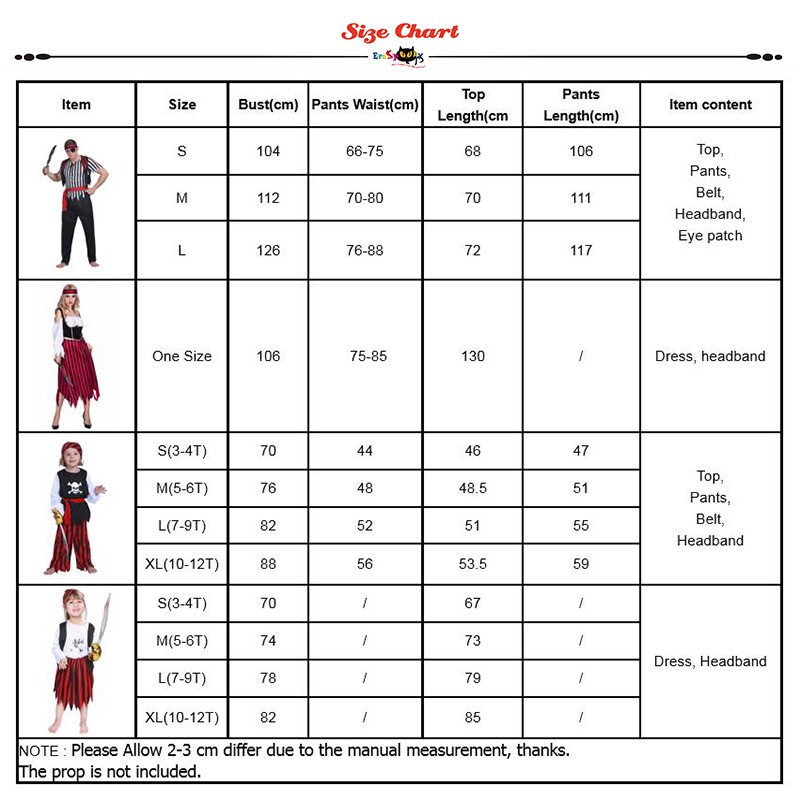 DISNEY Trang Phục Hóa Trang Cướp Biển caribbean Nhân Dịp halloween Cho Bé