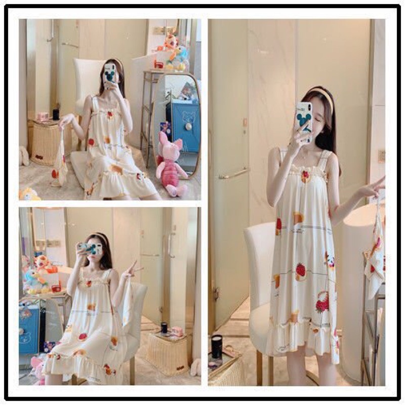 [HÀNG LOẠI1] Váy Hai Dây Nữ Đẹp Mặc Nhà Dáng Xuông, Đầm Ngủ Thun Cotton Mềm Mại | BigBuy360 - bigbuy360.vn