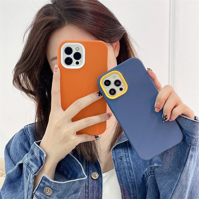 for Ốp điện thoại silicon trơn kiểu đơn giản cho compatible for iPhone 13 pro max 12 12pro 12promax 11 11pro 11promax ix xs max xr se2020