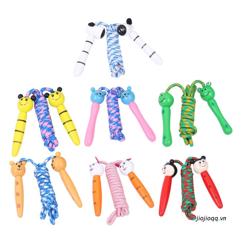 Dây Nhảy Dây Cotton Tay Cầm Gỗ Tùy Chỉnh Tiện Dụng Cho Bé