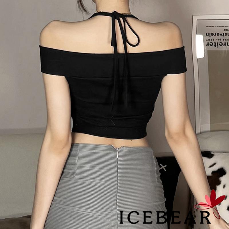 Áo Croptop Trễ Vai Màu Sắc Trơn Thiết Kế Cột Dây Nơ Thời Trang Mùa Hè Dành Cho Nữ