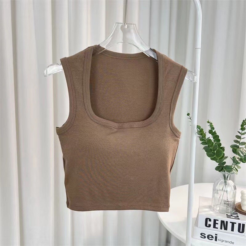 Áo bra đệm cầu vai cổ U siêu đẹp,áo croptop