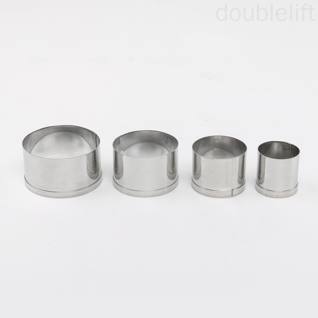 Bộ 4 Khuôn Cắt Bánh Hình Tròn Bằng Thép Không Gỉ