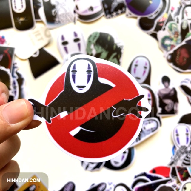 Sticker VÔ DIỆN - No Face decal hình dán chống nước trang trí xe, laptop, nón bảo hiểm