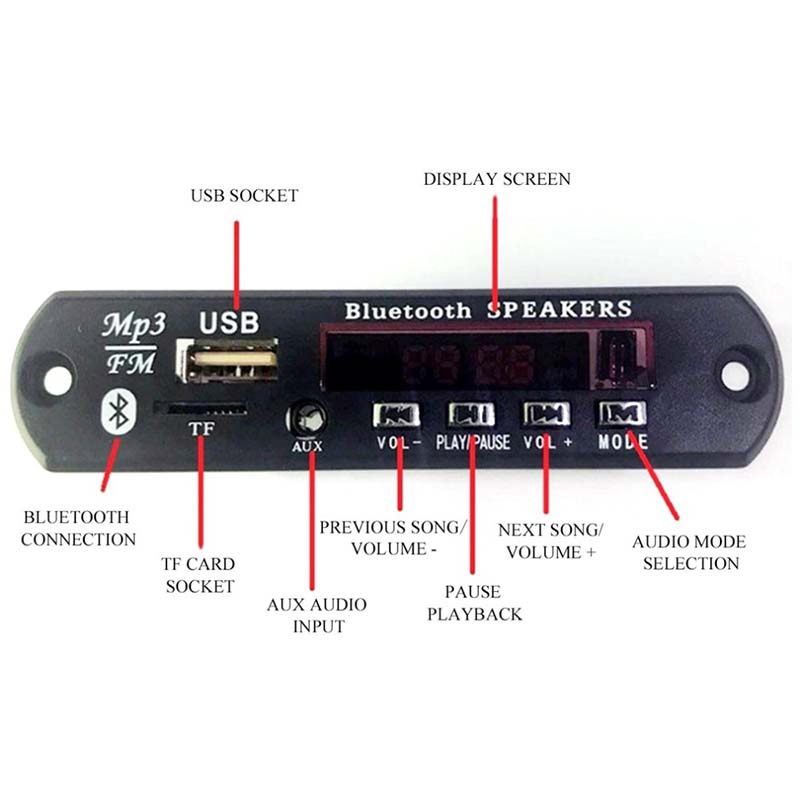 1 Đĩa U disk SD bluetooth 12VWAV + WMA + MP3 Giải Mã Siêu APE