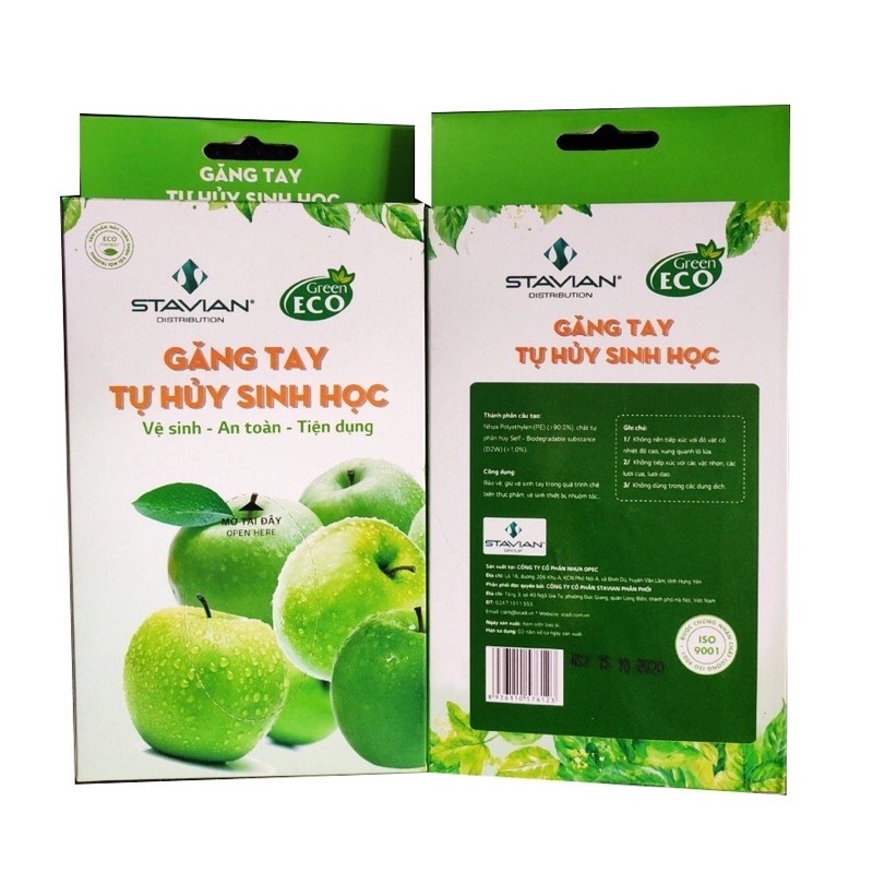 Găng tay nilon tự hủy sinh học Green Eco (60c/hộp) Thân Thiện Với Môi Trường