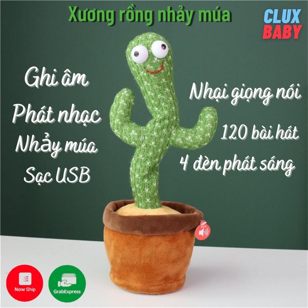 [120 BÀI HÁT] Cây xương rồng nhảy múa vui nhộn SẠC PIN USB chậu xương rồng uốn éo phát nhạc, nhại nhiều loại giọng nói