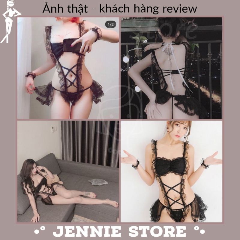 Cosplay hầu gái maid sexy - váy ngủ 2 dây hoá trang Halloween nàng hầu gợi cảm | BigBuy360 - bigbuy360.vn