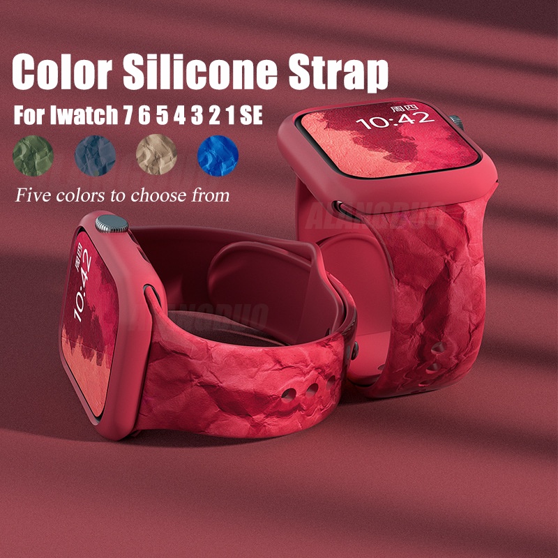 Silicone Dây Đeo Thay Thế Bằng Silicon Cho iwatch 9 8 7 se 6 5 4 3 2 1 49mm 41mm 45mm 38mm 40mm