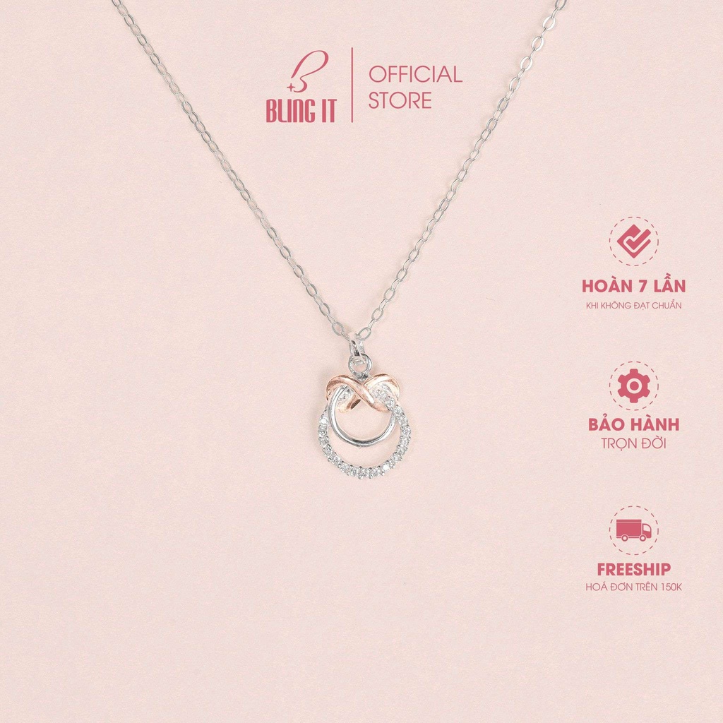 Dây Chuyền Nữ Bạc 925 BLING IT Thiết Kế Đính Đá Sang Trọng Hot Trend - BIVC272