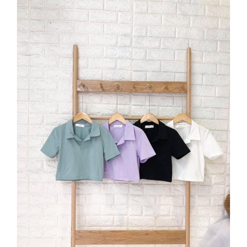 Áo cổ đức crop top