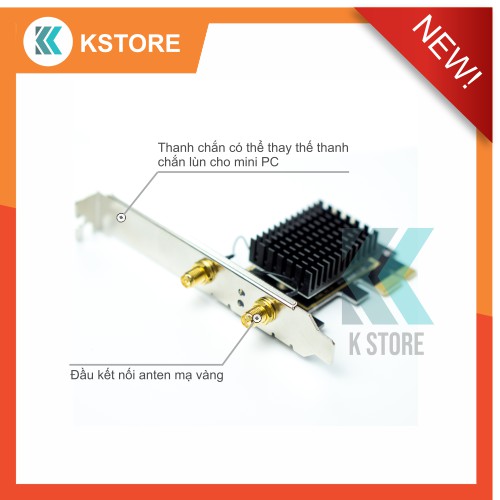 Card Wifi Intel 3168AC 9260AC AX200 AX210 có tản nhiệt- 2 băng tần 2.4G/5G - Bluetooth | BigBuy360 - bigbuy360.vn