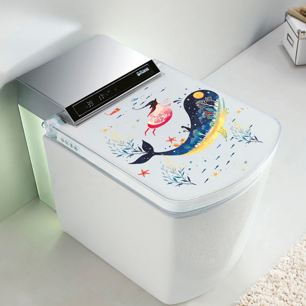 Sticker họa tiết xinh xắn trang trí ghế ngồi toilet