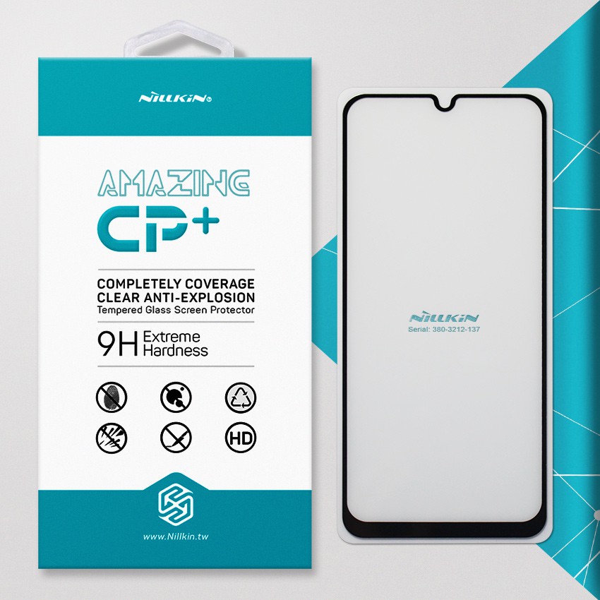 Cường lực Galaxy A50 hiệu Nillkin Full màn hình viền màu (Đen)