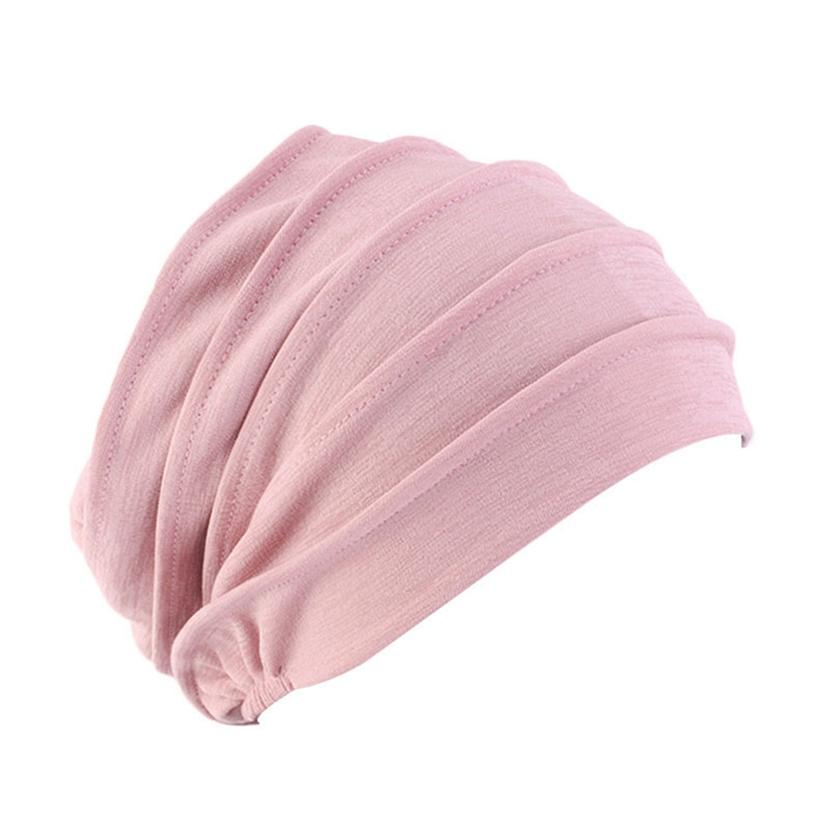 Phụ nữ mũ trùm đầu hijab mũ khăn xếp 1pc mũ trùm đầu ung thư chemo cap màu rắn