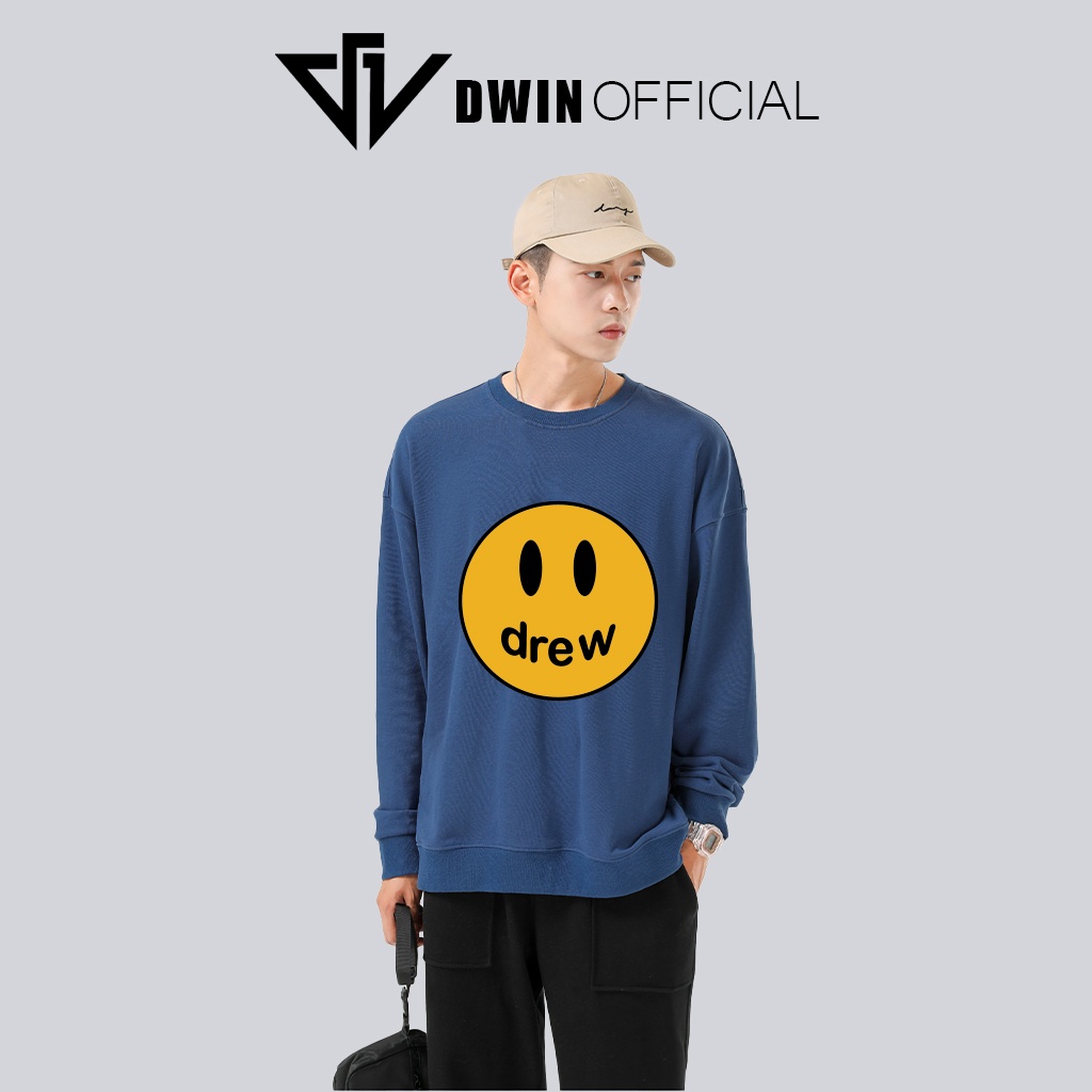 Áo sweater nỉ Drew unisex DWIN basic nam nữ form rộng oversize local brand SP00096