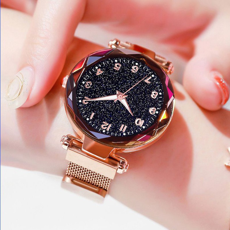 Đồng Hồ Nữ Dây Nam Châm Dây Lụa Madlyz Mặt Đính Kim Tuyến, Tặng Vòng tay | BigBuy360 - bigbuy360.vn