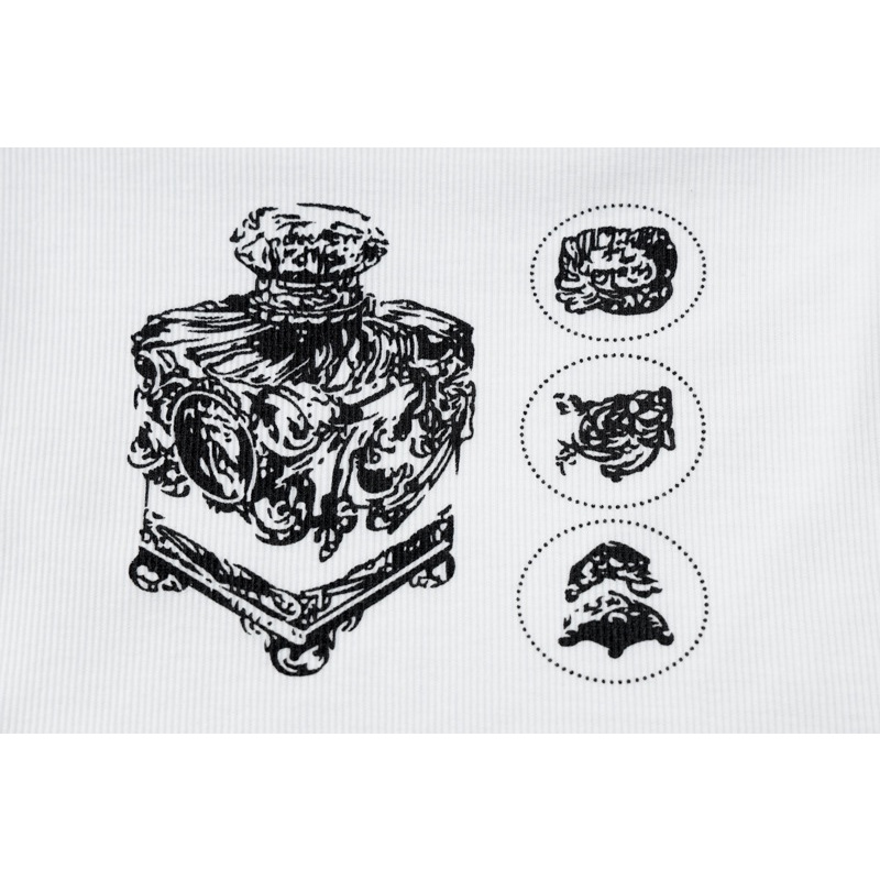 Áo Thun Tay Ngắn Cổ Vuông In Họa Tiết Nghệ Thuật Cho Nữ