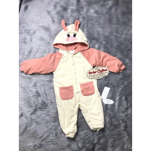Body Suit Chần Bông Mũ Thú Siêu Ấm Hàng Quảng Châu QATE008