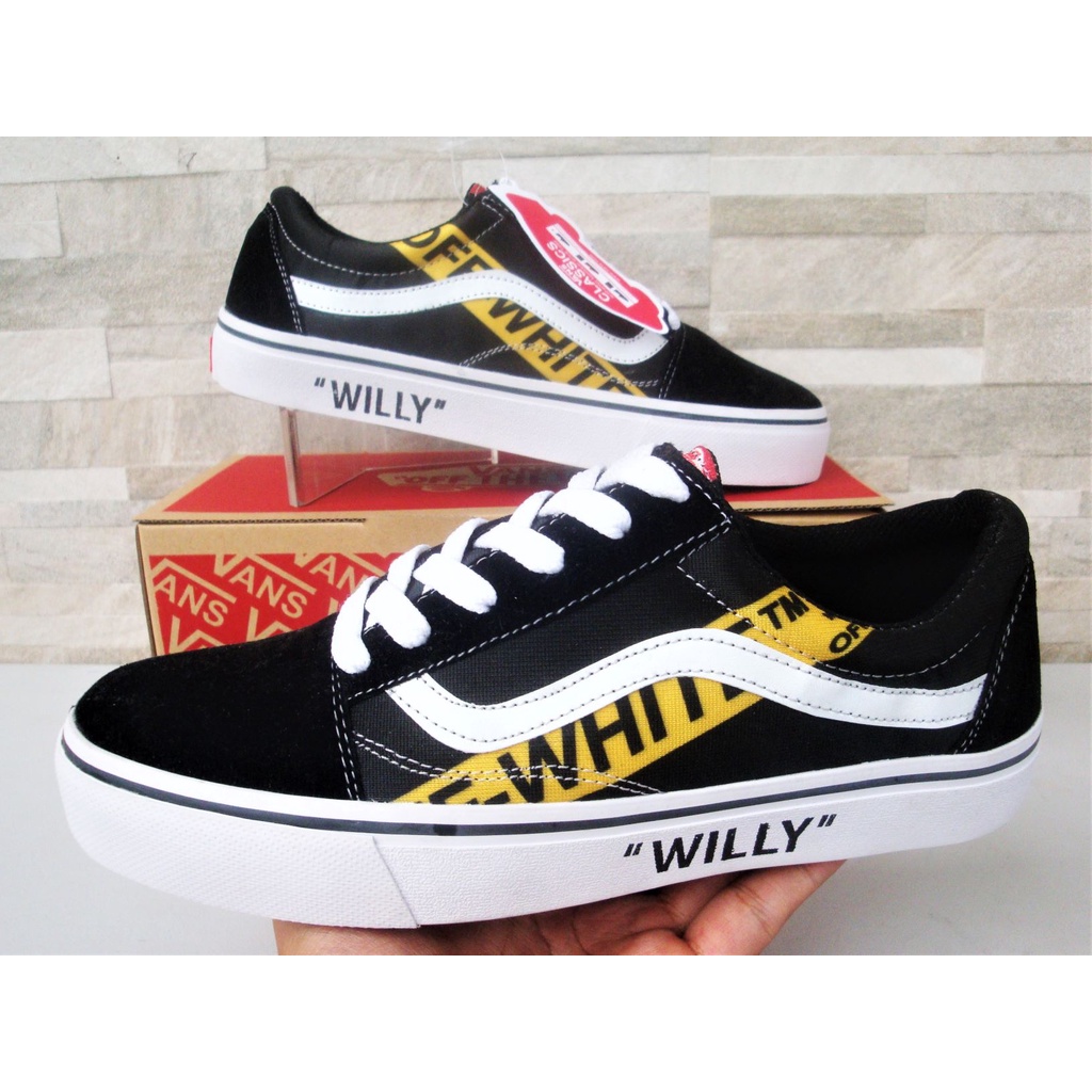 OFF WHITE Giày thể thao Vans phối màu trắng đen cá tính