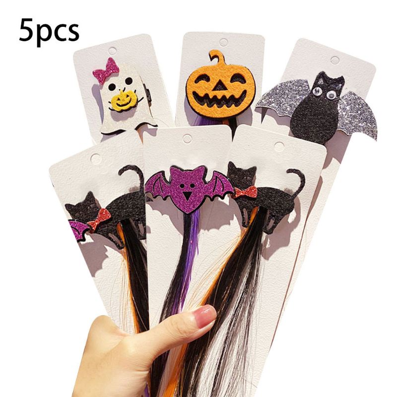 Set 5 Kẹp Tóc Giả Cá Sấu Hoạt Hình Cho Halloween